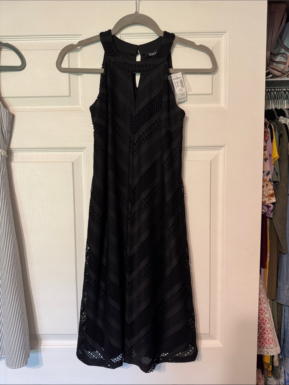 Roz & Ali Black Lace A-Line Midi Dress